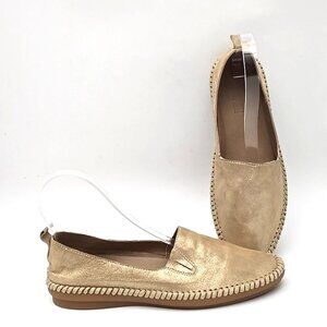 Kenneth Cole Reaction Flick-Er Leather Gold Moccasin Women's Size 8.5M